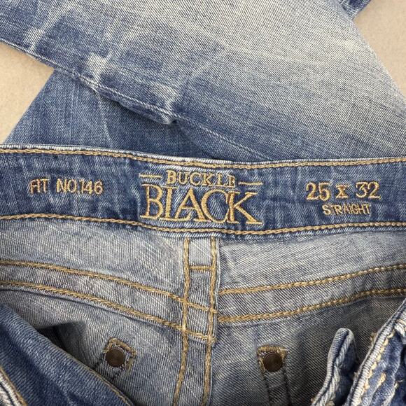 Buckle Black Jeans Women's 25x32 (2) Blue Straight Fit #146 Stone Wash Preppy - Picture 7 of 14